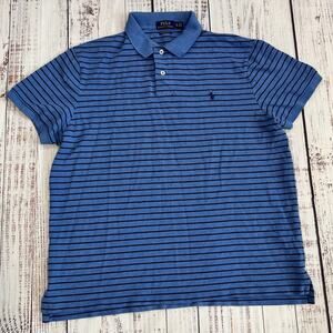 Polo Ralph Lauren Custom Slim Fit Striped Stretch Polo Men’s XL Blue Navy